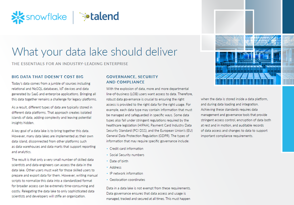 Como construir un Cloud Data Lake con Snowflake y Talend